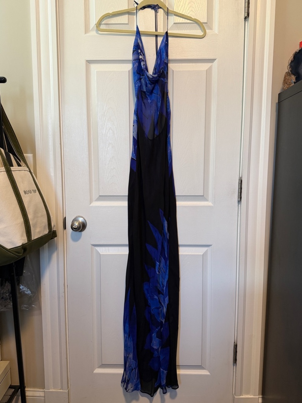 Rat & Boa Coralina Cowl Neck Semi Sheer Maxi Dress Black Cobalt Blue Size XS - Picture 7 of 12